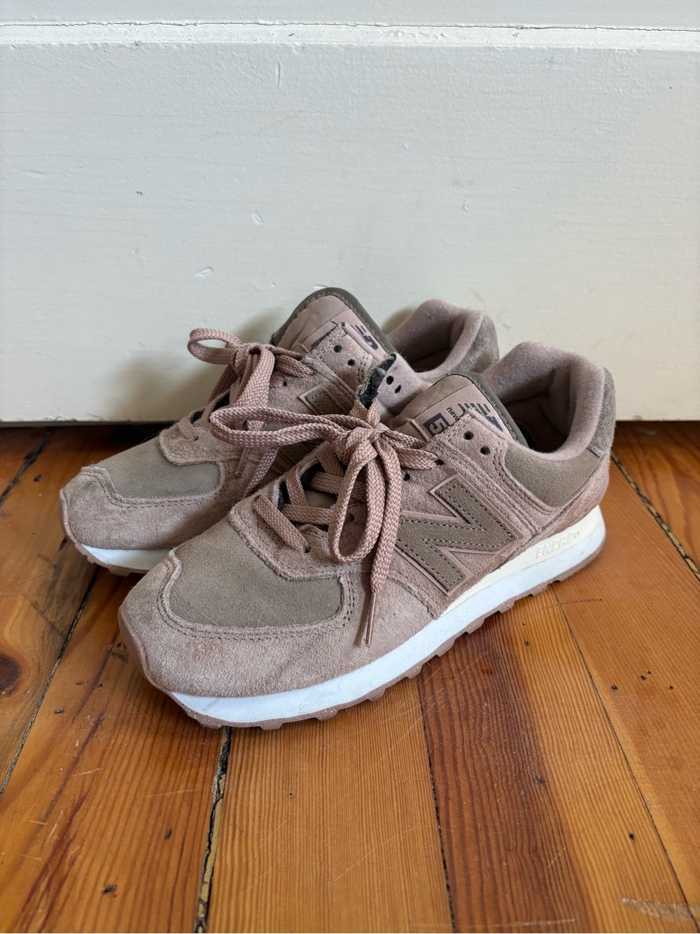New Balance Suede Sneakers in Flat Taupe / Mushroom - read size info